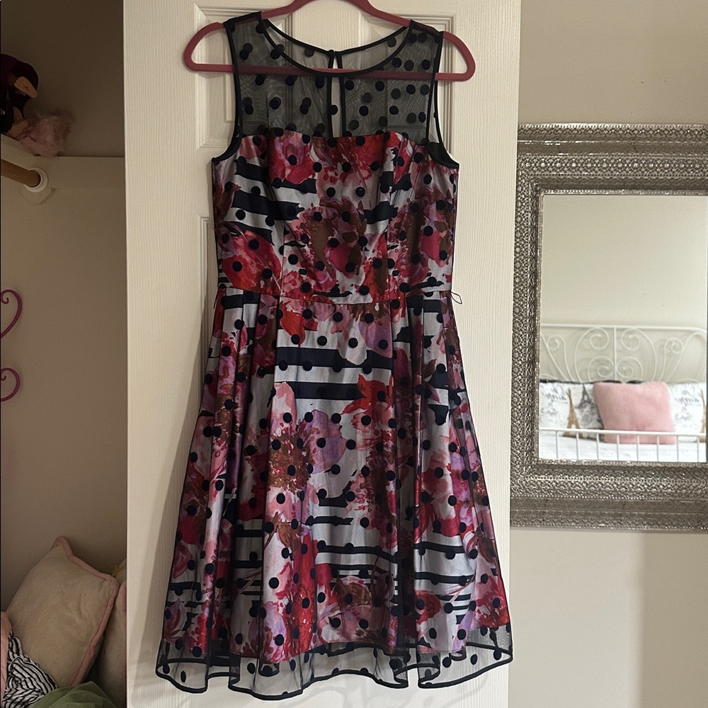 Eliza J Black and Pink Floral women’s Dress